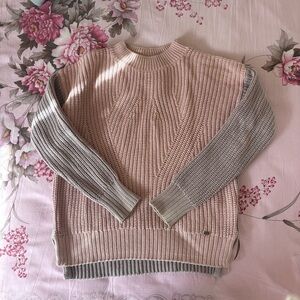 Superdry Pink and Gray Crewneck Sweater